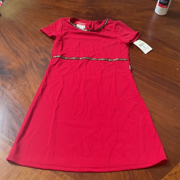 Espirit Girls Small Festive Holiday Red Dress NWT - Picture 2 of 4